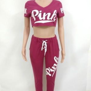 Pink tracksuits